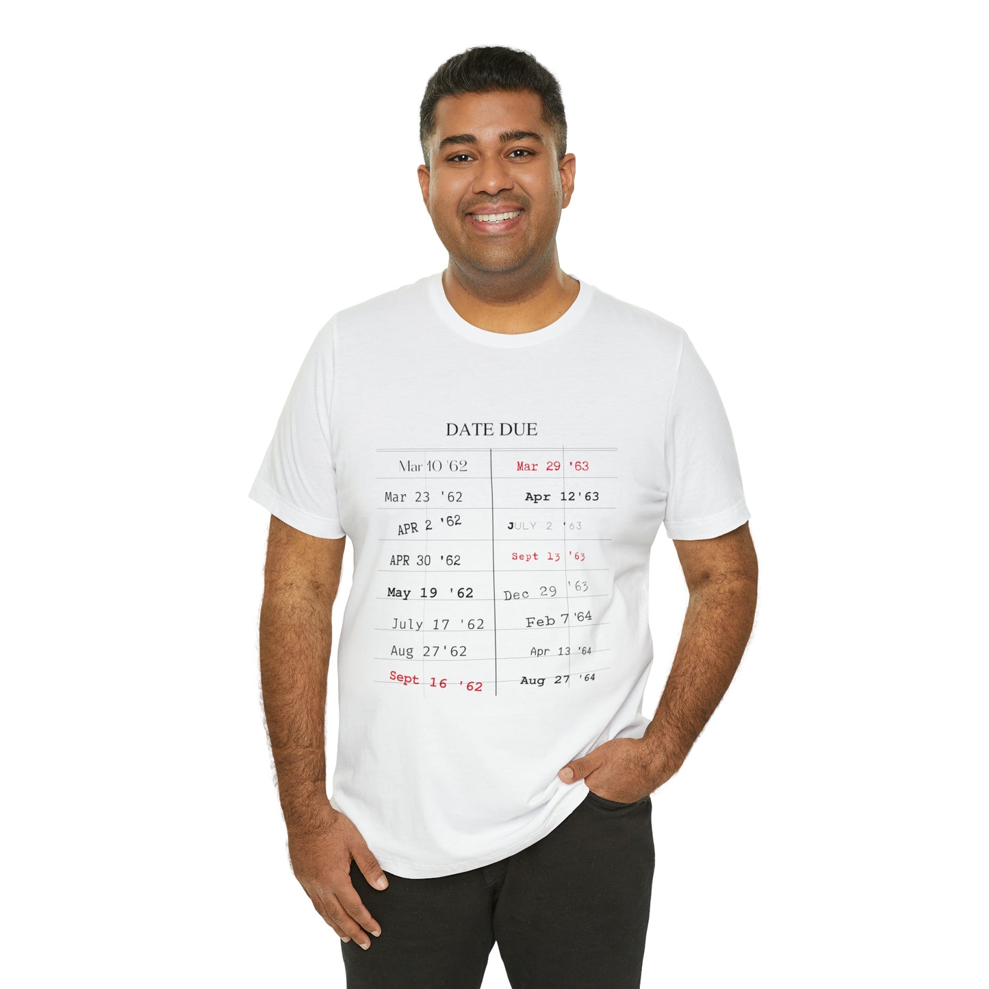 Date Due Library Checkout Overdue Teacher Read Reading Love Little Retro Vintage Nostalgia Short-Sleeve Unisex T-Shirt