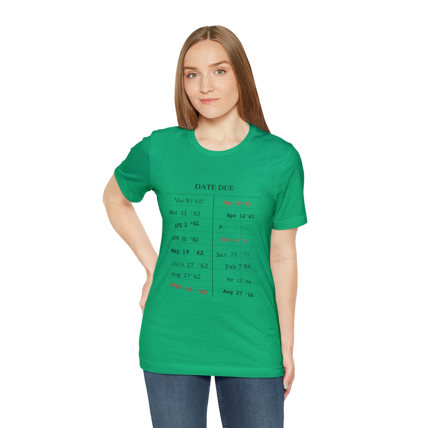 Date Due Library Checkout Overdue Teacher Read Reading Love Little Retro Vintage Nostalgia Short-Sleeve Unisex T-Shirt