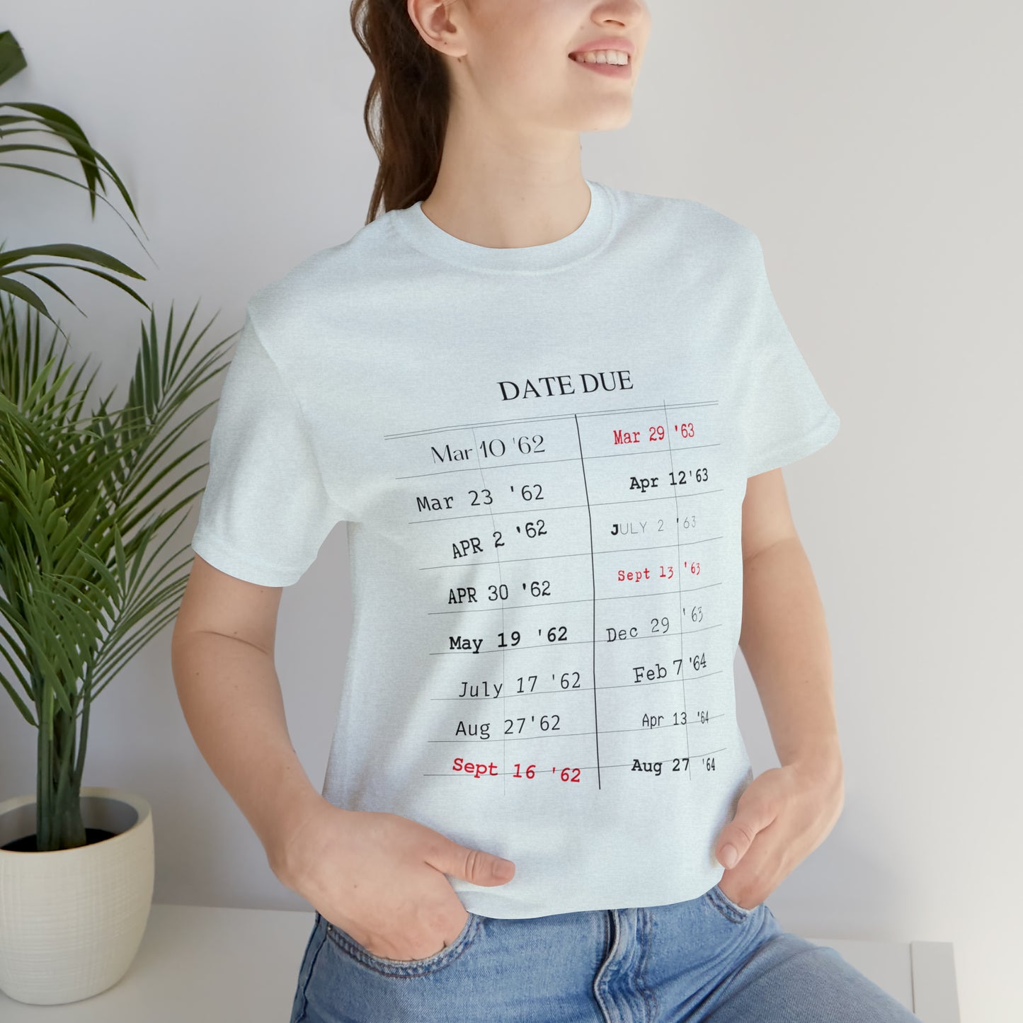 Date Due Library Checkout Overdue Teacher Read Reading Love Little Retro Vintage Nostalgia Short-Sleeve Unisex T-Shirt