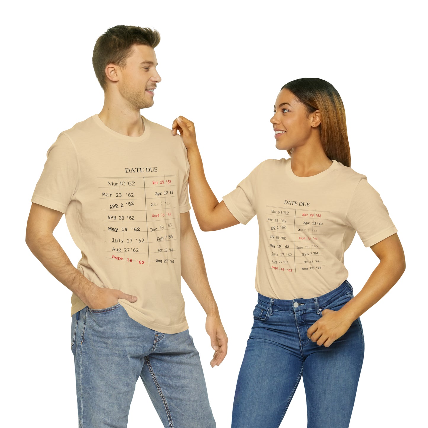 Date Due Library Checkout Overdue Teacher Read Reading Love Little Retro Vintage Nostalgia Short-Sleeve Unisex T-Shirt