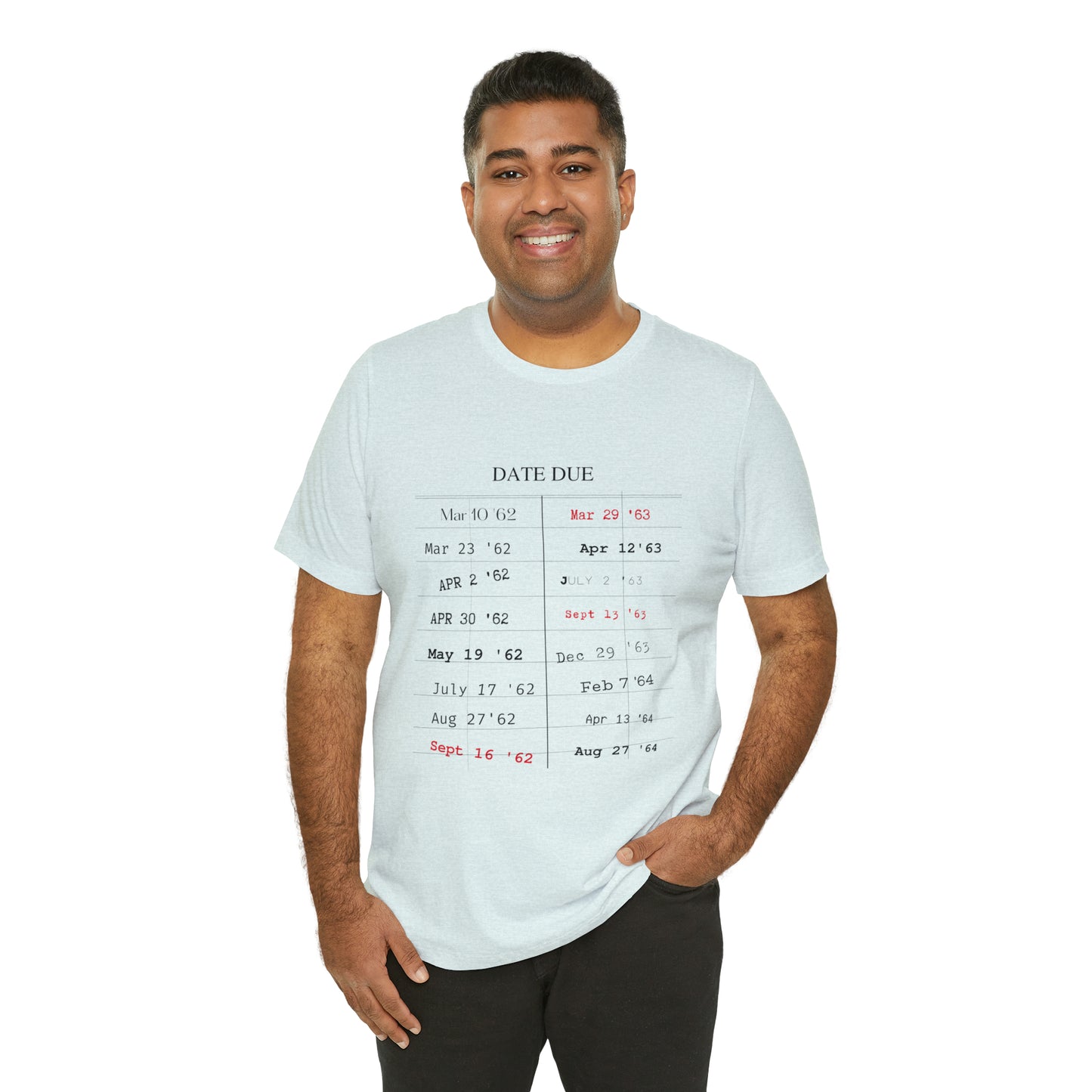 Date Due Library Checkout Overdue Teacher Read Reading Love Little Retro Vintage Nostalgia Short-Sleeve Unisex T-Shirt