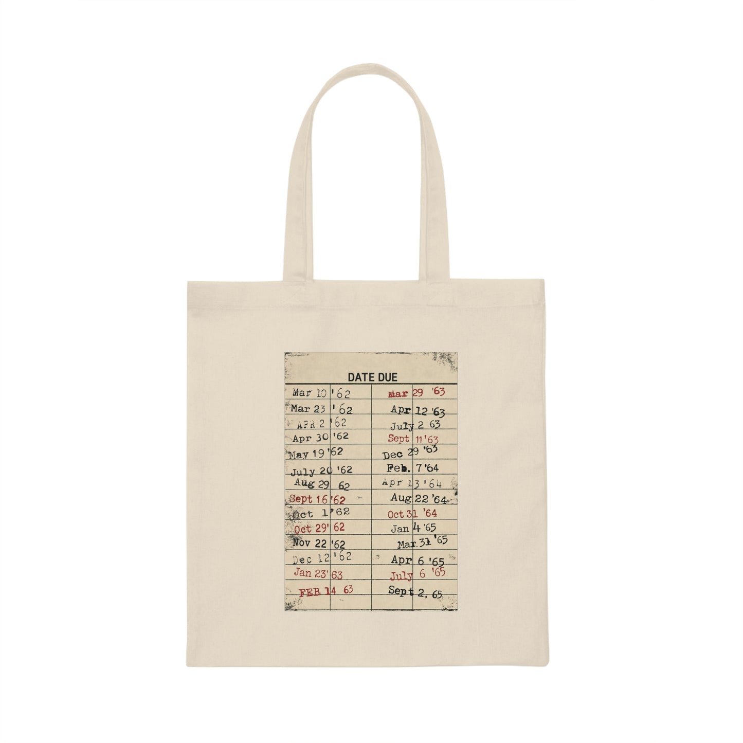 Library Canvas Tote Bag - Reusable Grocery Bag for Book Lover - Literary Tote